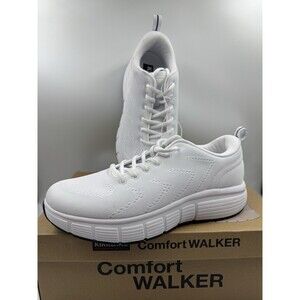 Kirkland Signature Comfort Walker Men’s White Sneakers Slip-Resistant Shoes 10.5